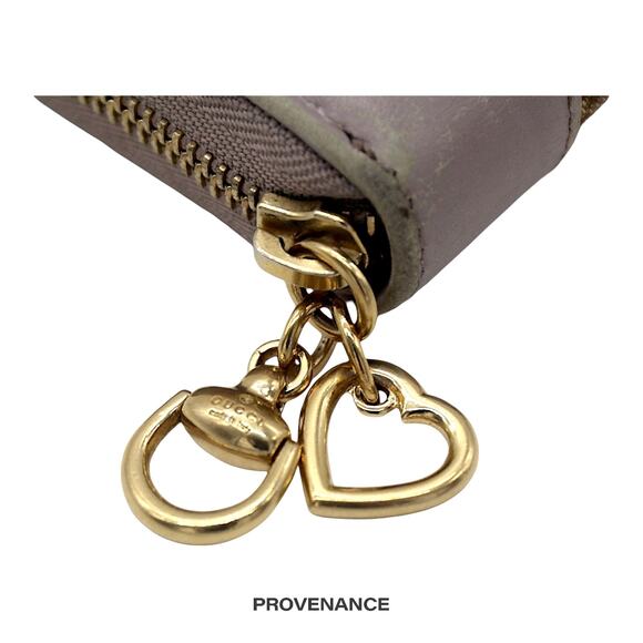 🔴 Gucci Horsebit Heart Zip Long Wallet - GG Canvas Lavender - Picture 5 of 9